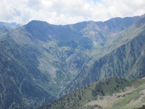 Looking back at Refuge de Compedrosa (in the centre), where the super-storm hit us