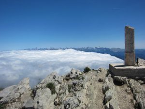 The pillar marking the summit of Pic d'Orhy The pillar marking the summit of Pic d'Orhy