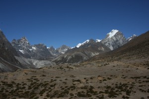 Lobouje East dominating the skyline as we head towards Dughla